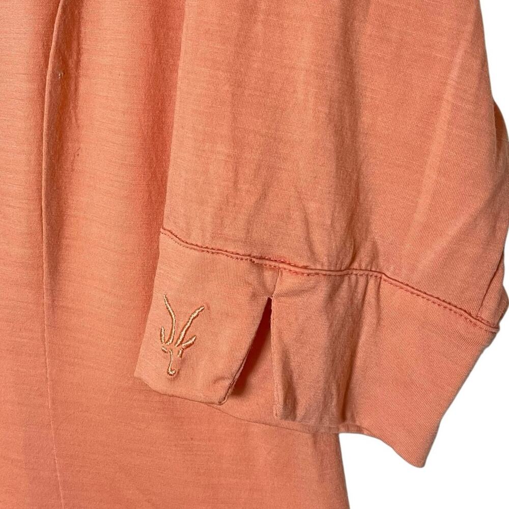 Ibex Merino Wool Collared Button Up Elbow Length Sleeve Coral Large Top Outdoors - Picture 2 of 9